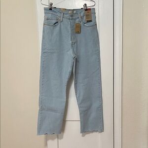 Levi's Ribcage Straight Ankle 31 x 27 Women's Sky Blue Straight Leg Jeans NWT